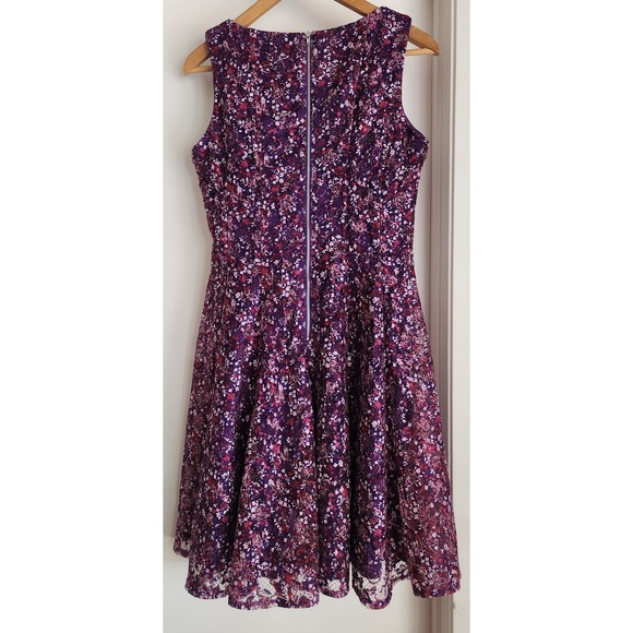 Danny & Nicole Womens Dress Size 6 Ditzy Floral Purple Garden Party - Picture 2 of 5